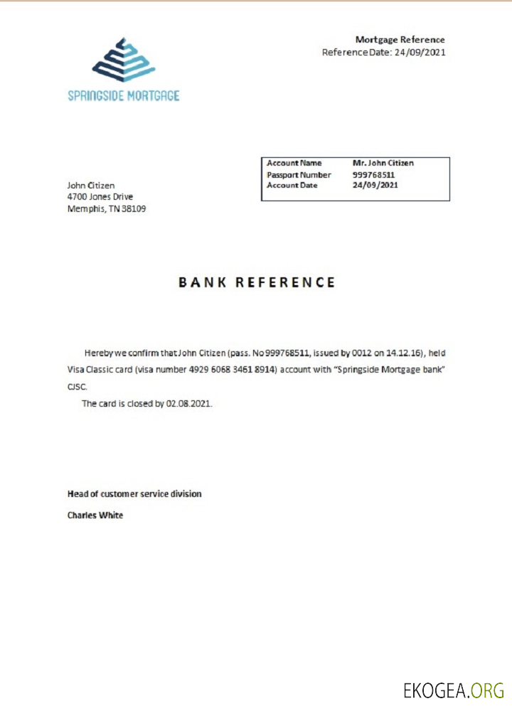 Référence USA , Springside Mortgage , closure